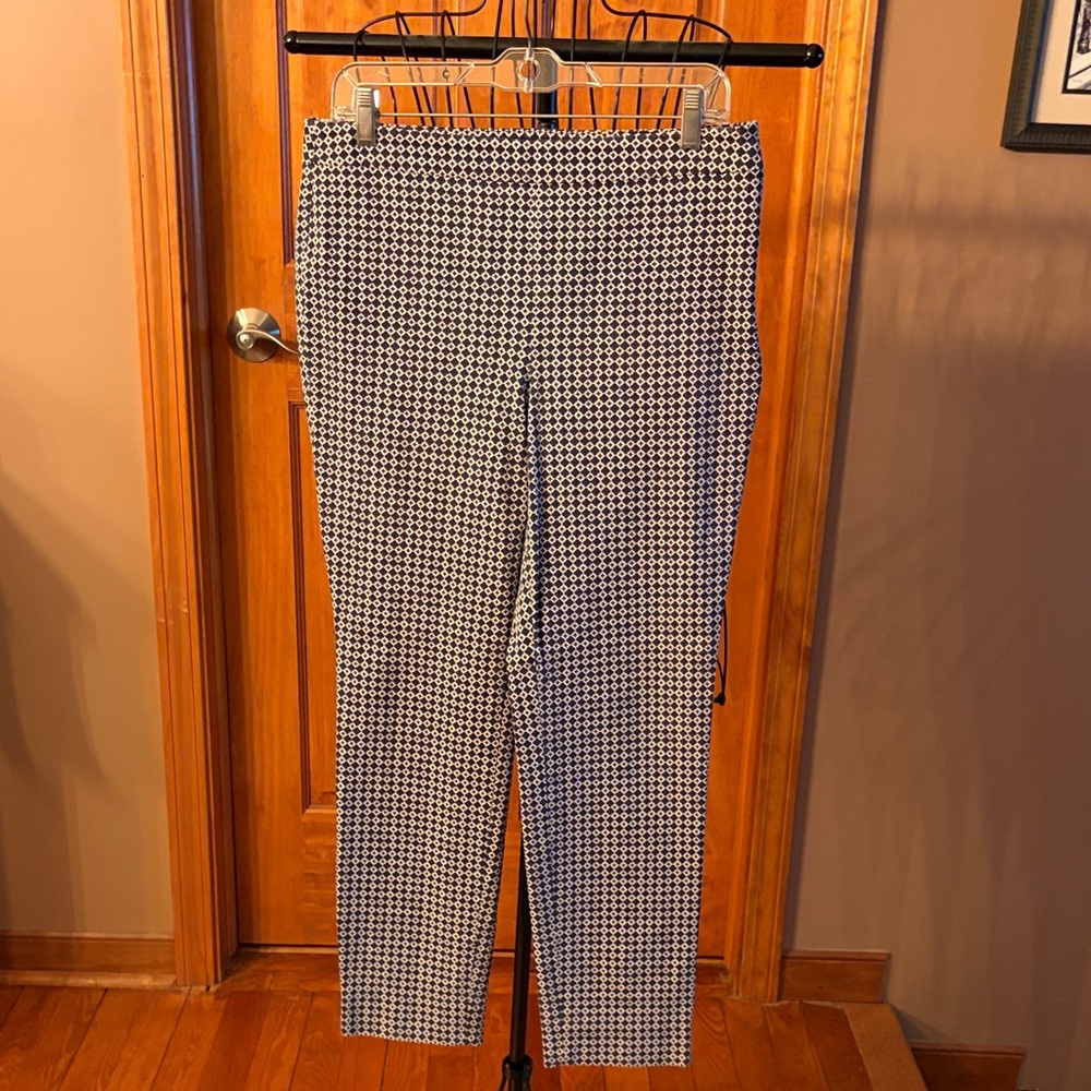 Talbots Women’s  Blue and White Geometric Pants